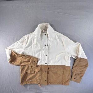 Sweet Wanderer Two Tone Lightweight Tan and Cream Jacket Women's Small‎